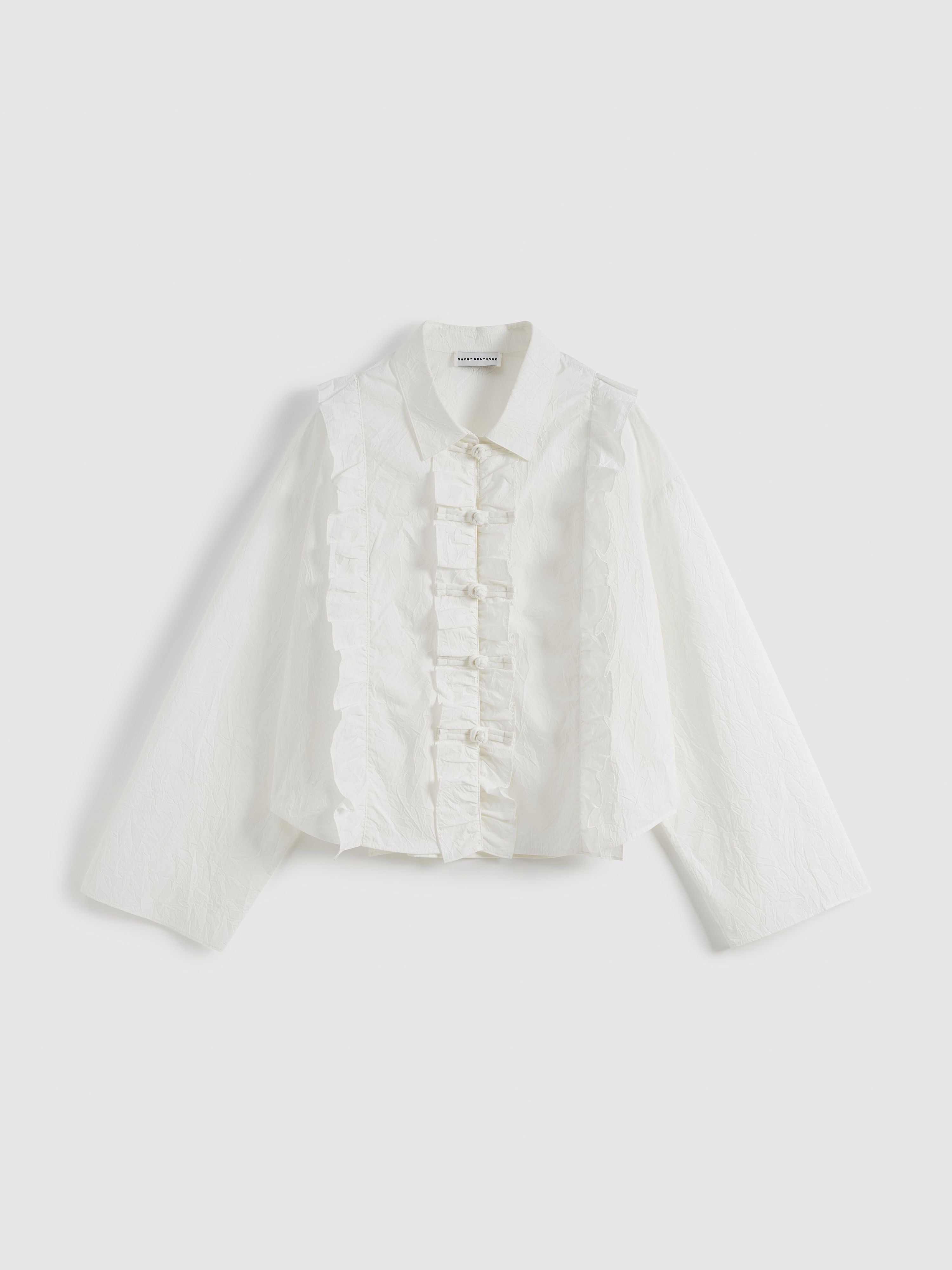 Wrinkled Button-Up Shirt - 8
