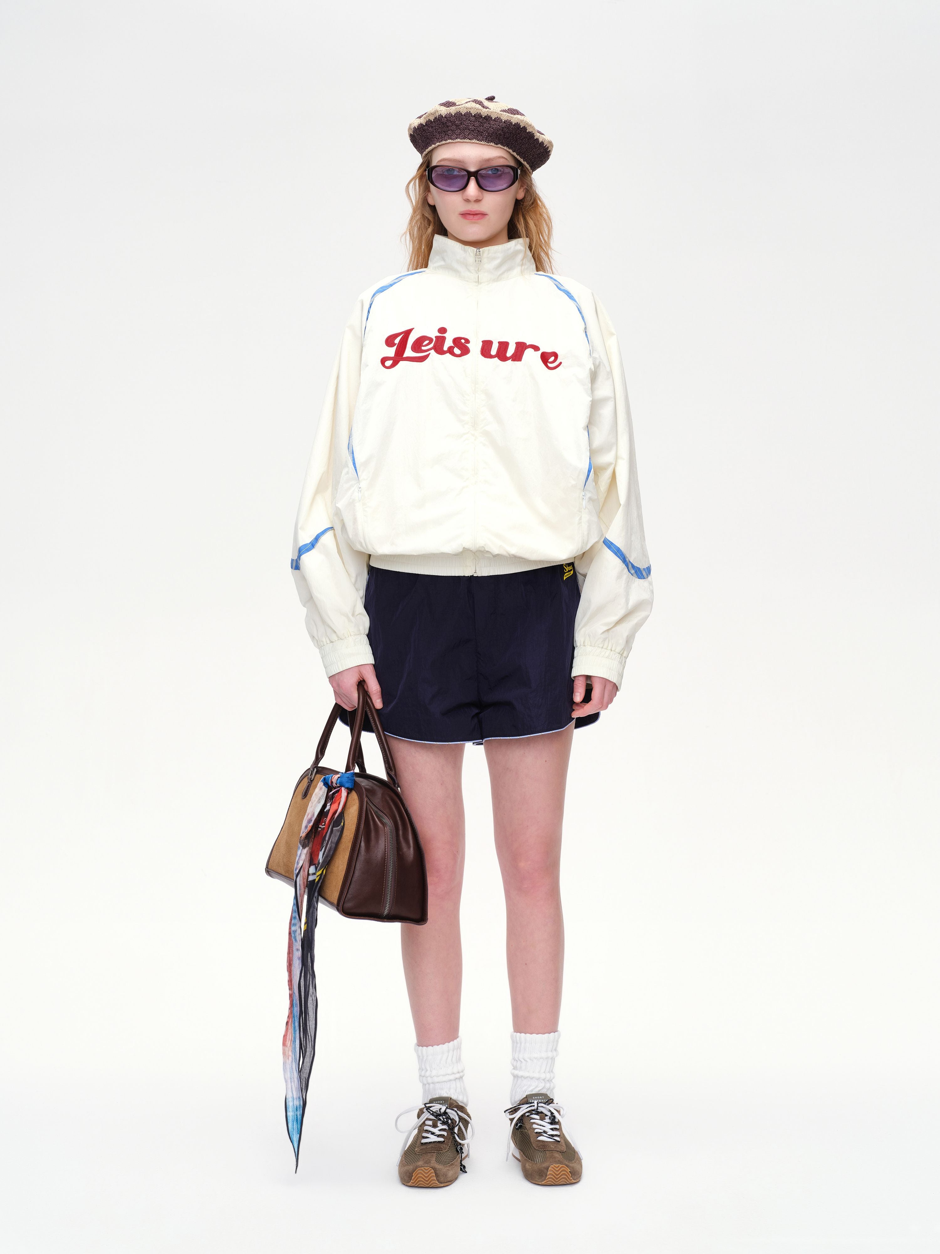 Lettering Embroidered Nylon Jacket - 2