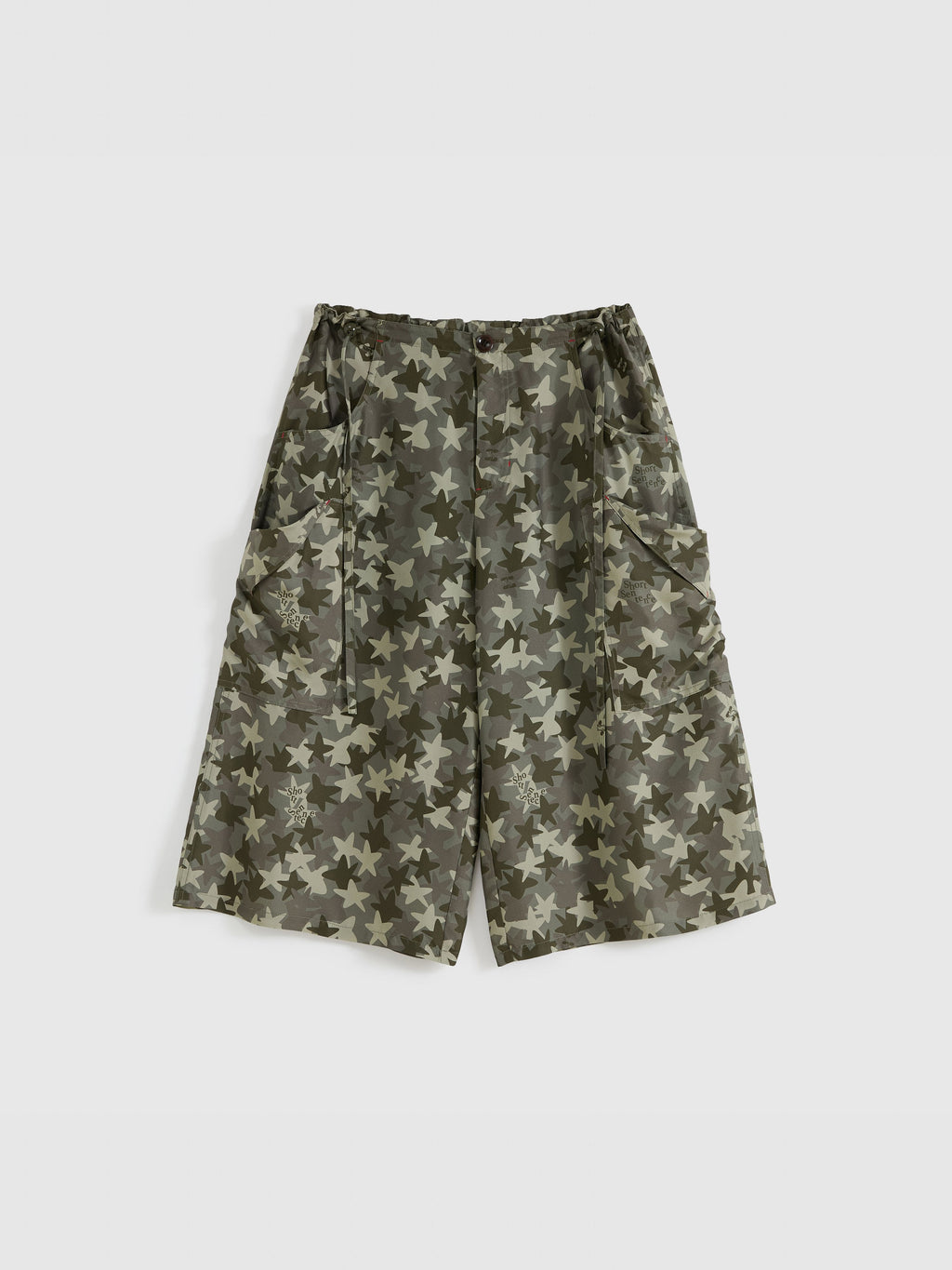 Silk Camouflage Wide-Leg Cropped Trousers - 8