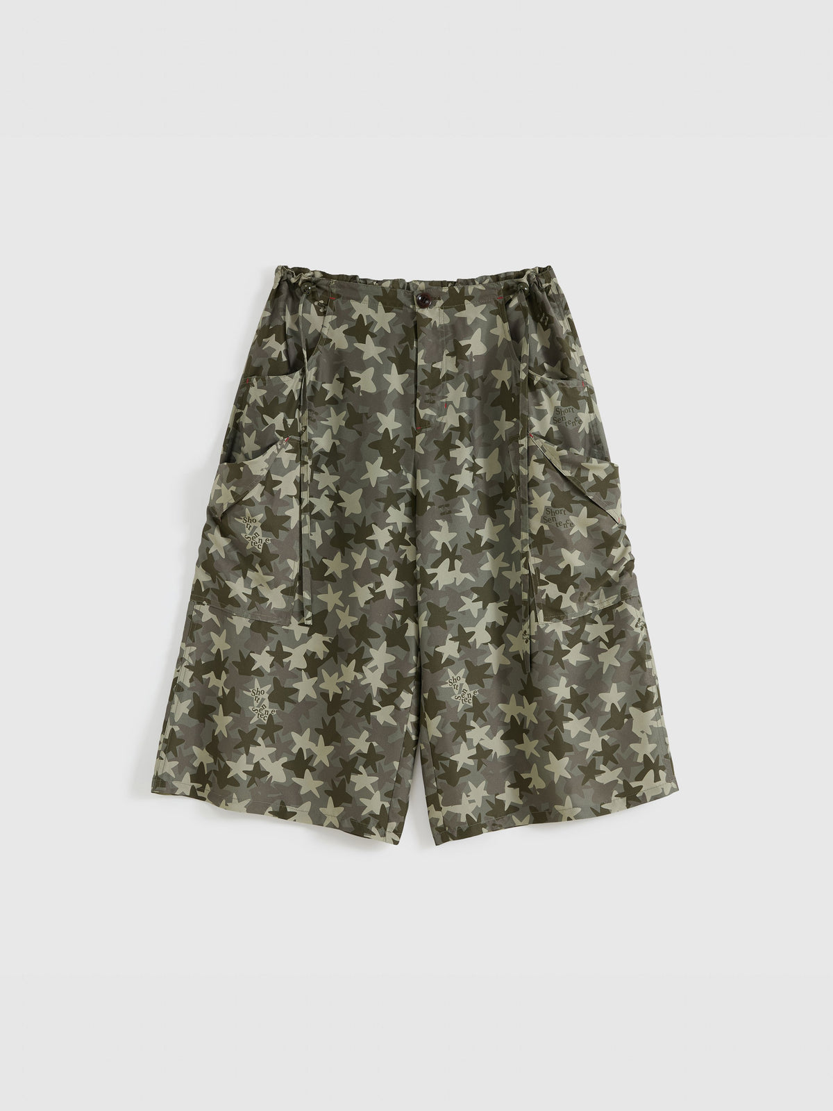 Silk Camouflage Wide-Leg Cropped Trousers - 8