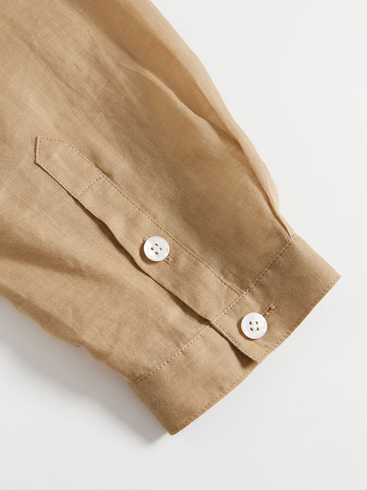 Ramie Logo Embroidered Shirt - 6