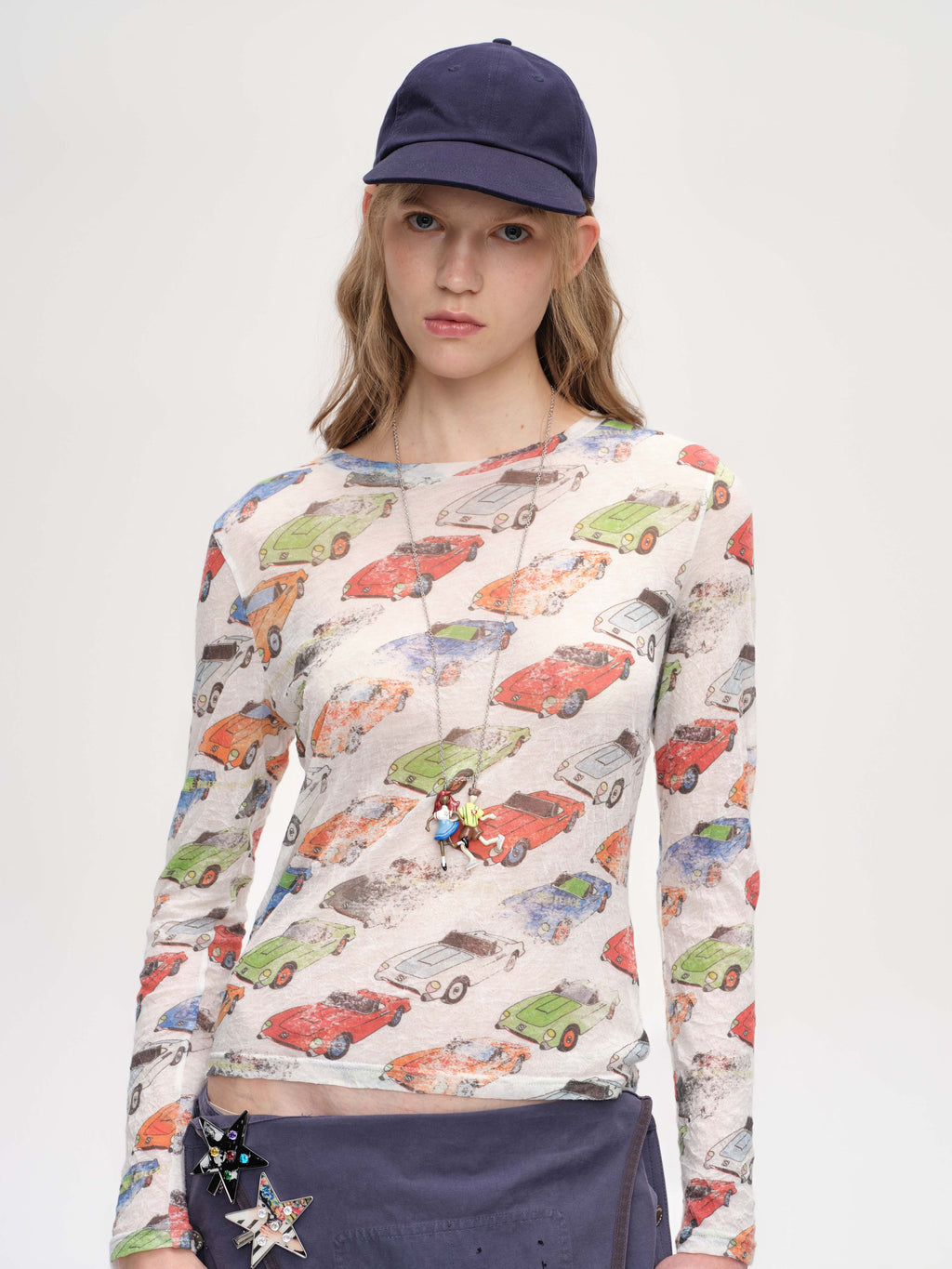 Crinkled Car-Print Shirt - 1