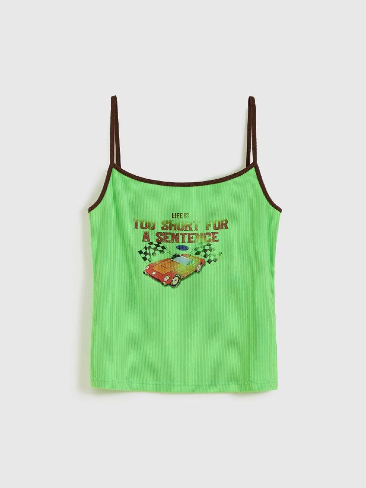 Printed Slim‑fit Tank Top - 6