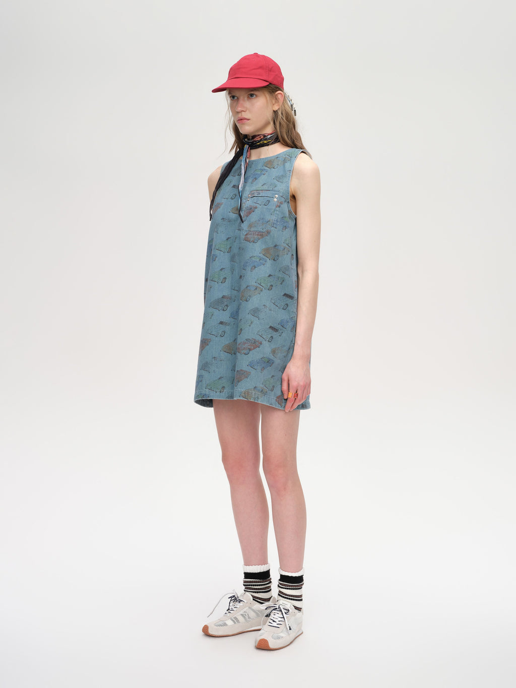 Car‑Print Denim Dress - 3