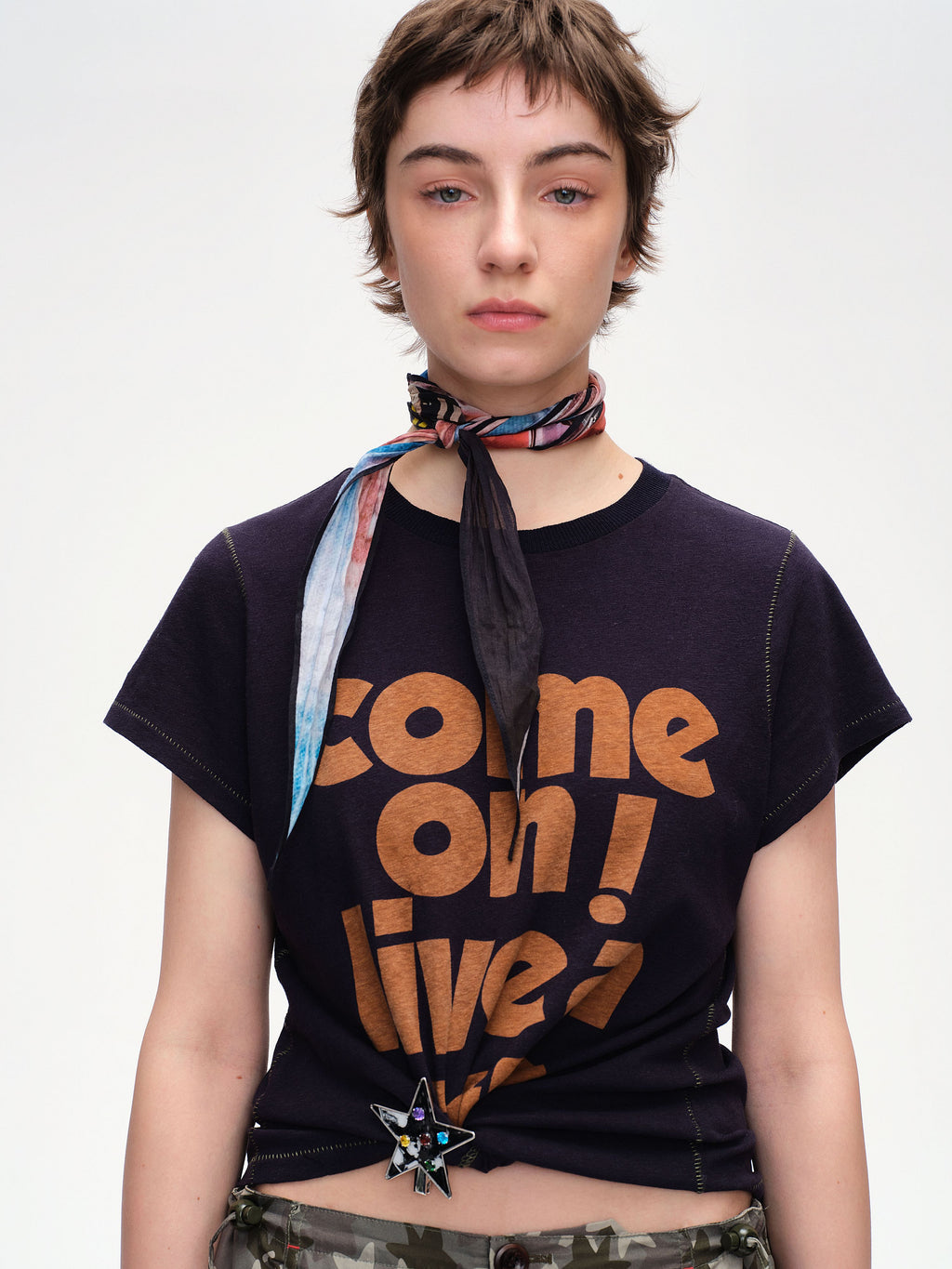 Slogan Print Slim Fit T‑shirt - 1