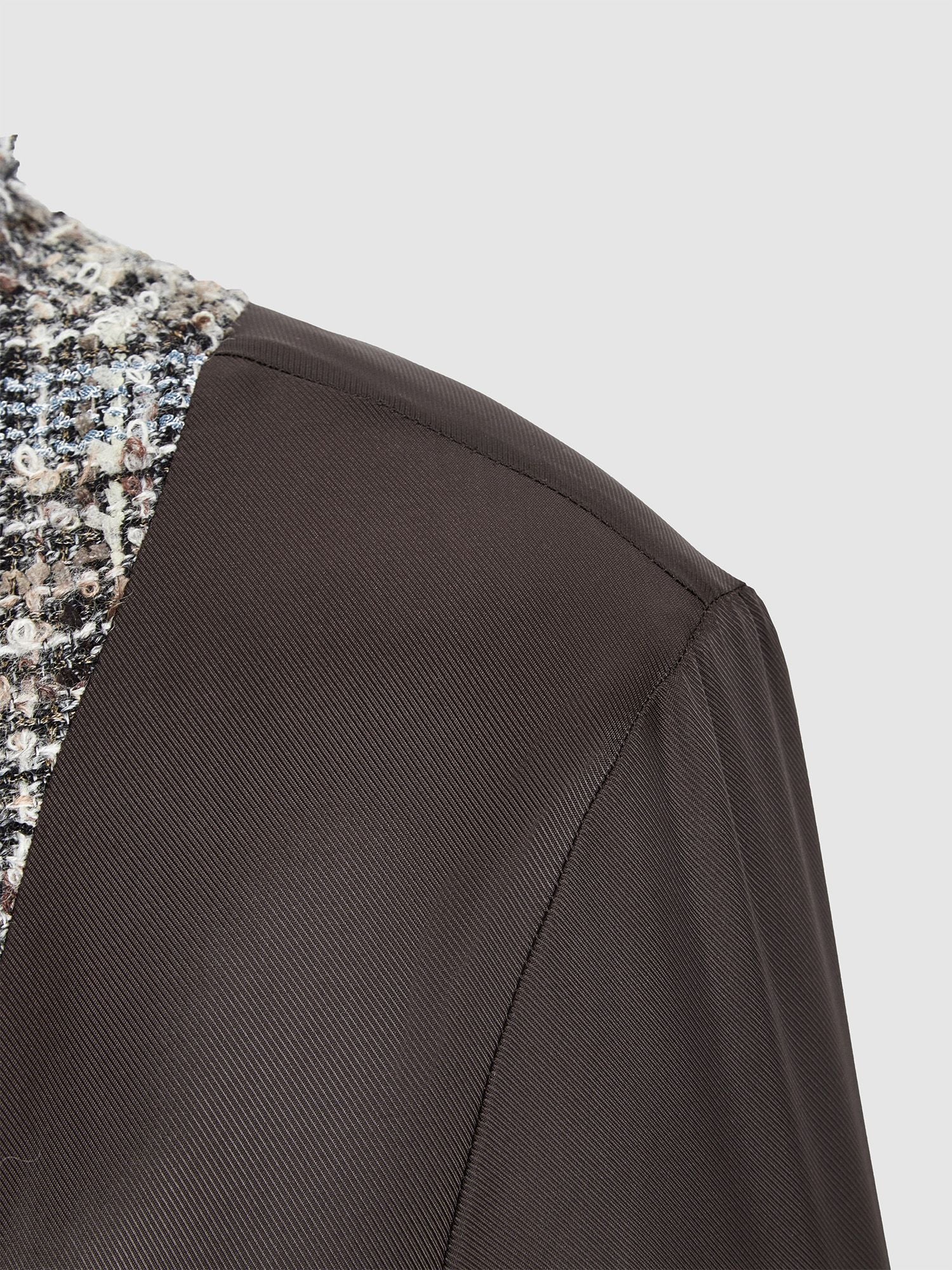 Star Button Check Frayed Long  Coat - 6