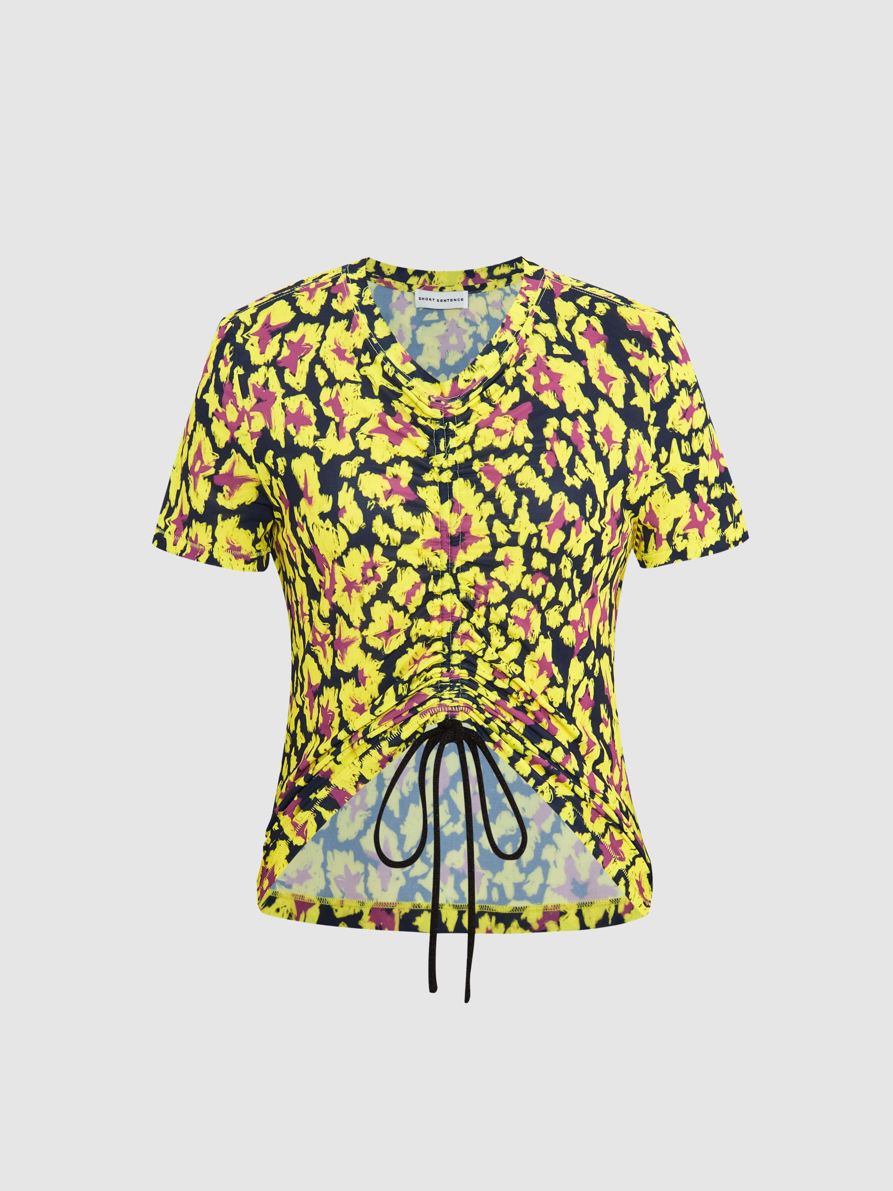 Leopard Star Print Drawstring Top - 5