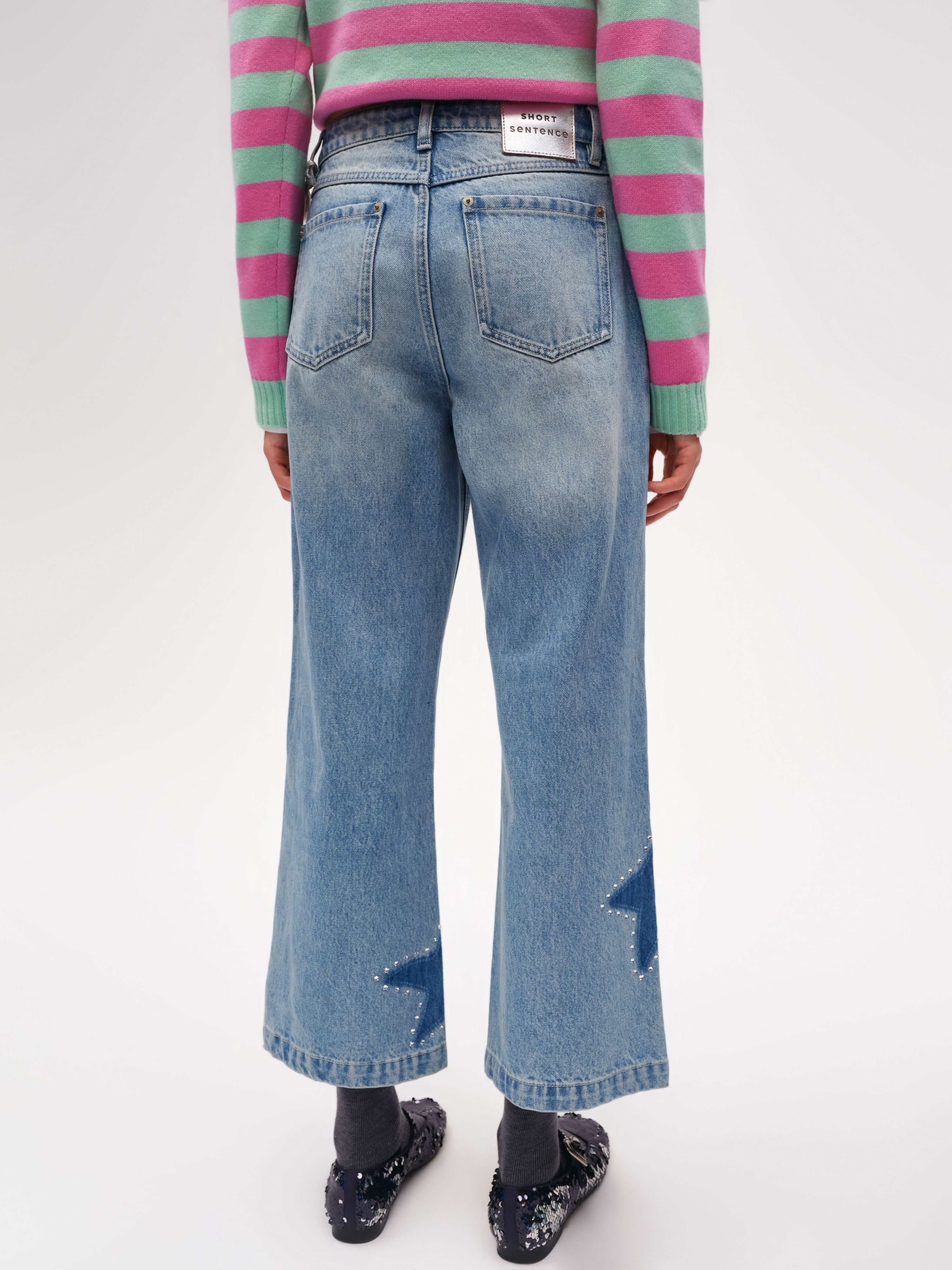 Star Crystal Flared Jeans - 4