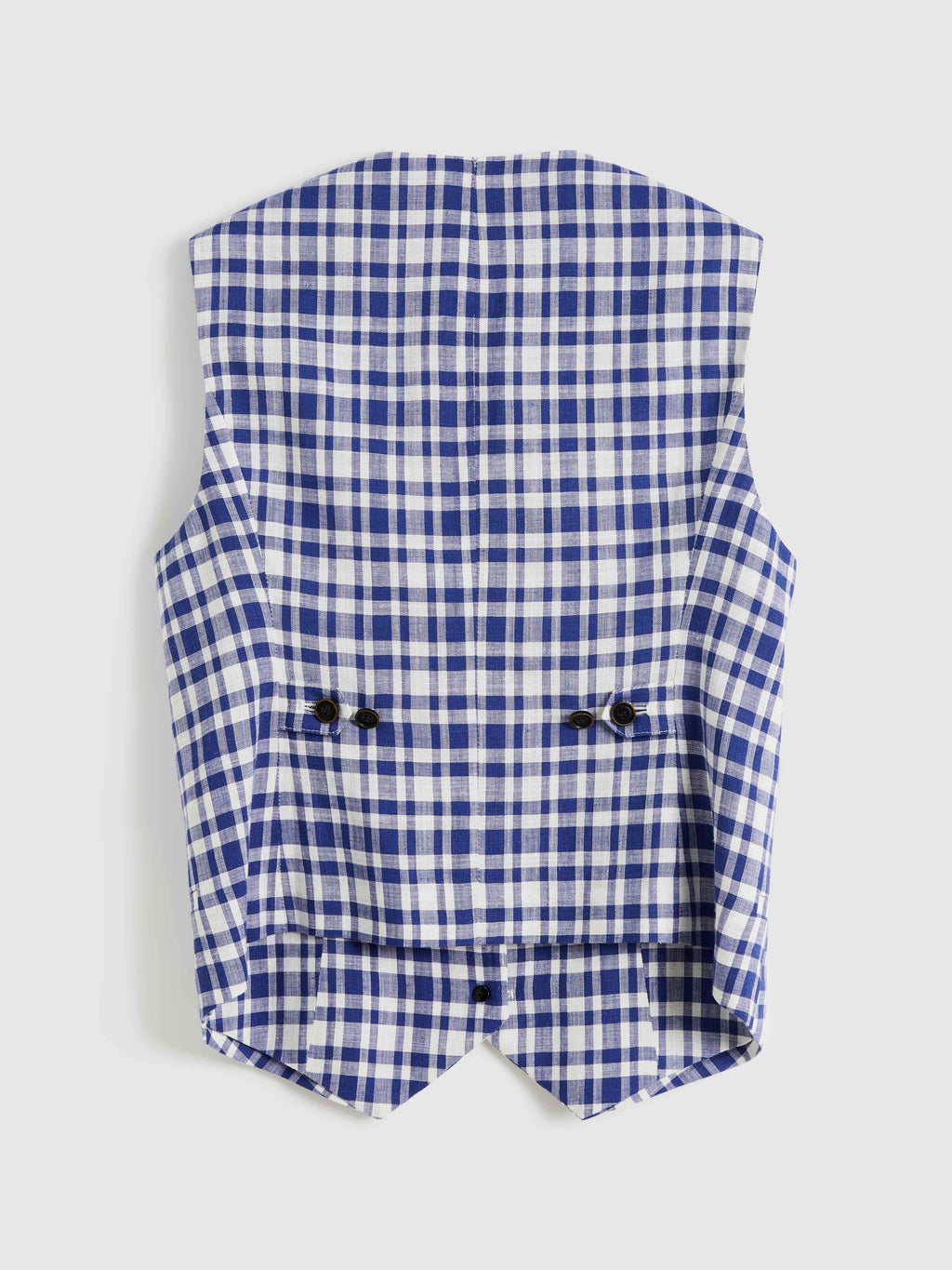 Blue & White Checkered Vest - 8