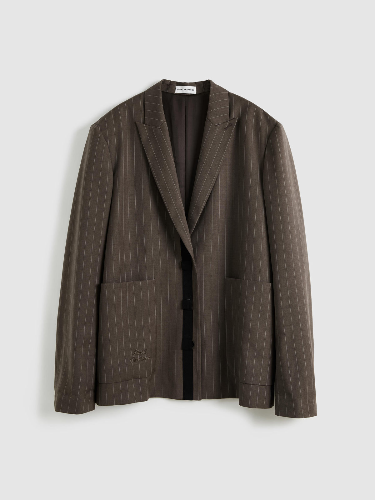 Oversized Blazer with Striped Sleeves - 8