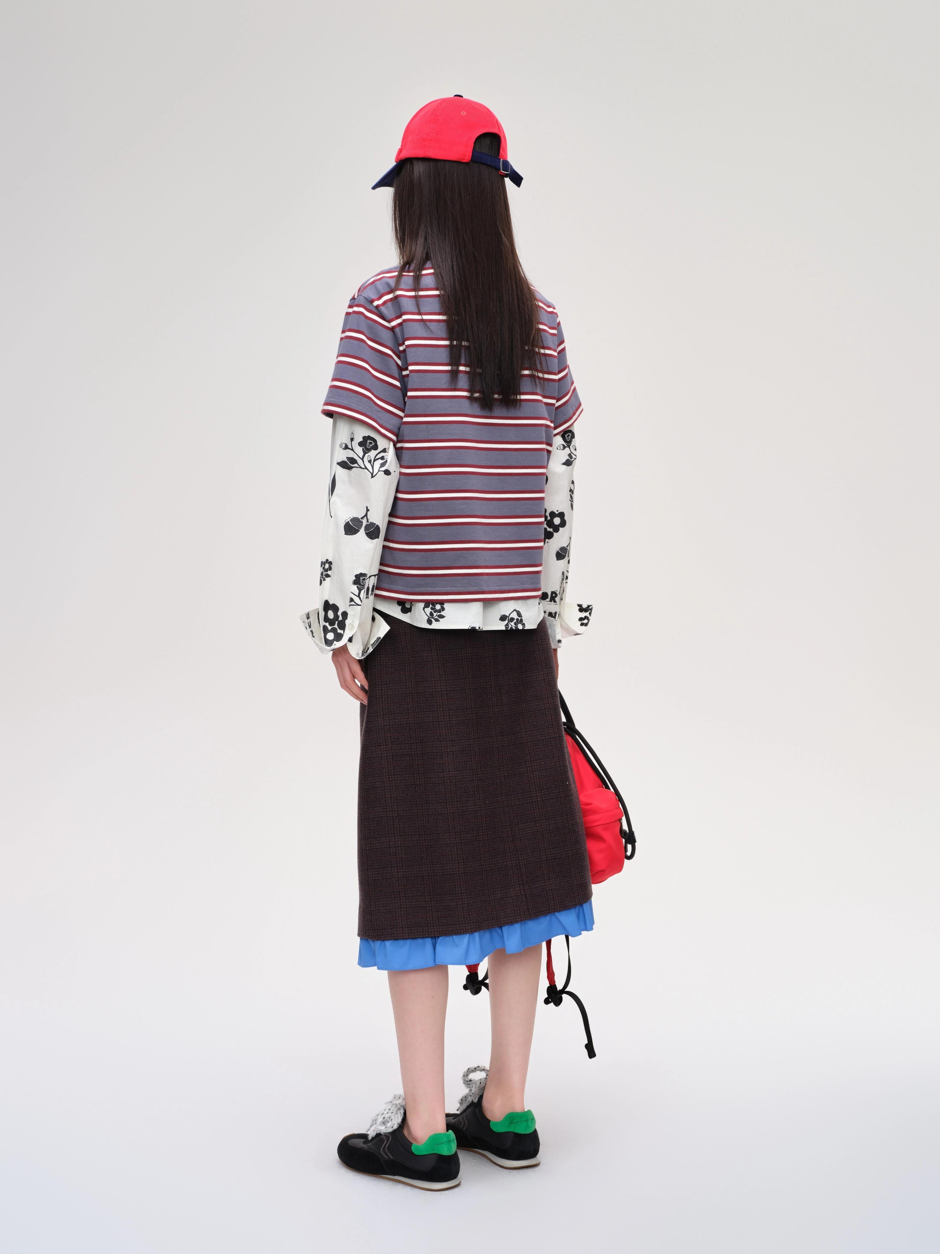 Ruffled Check Midi Skirt - 3
