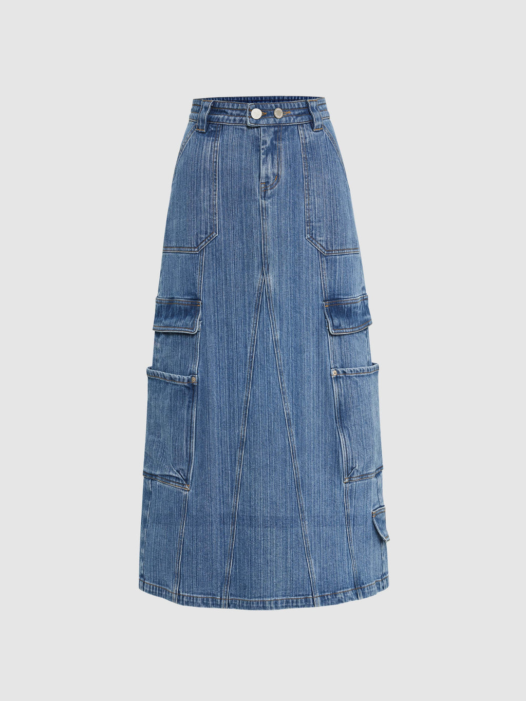 Workwear Bamboo Denim Midi Skirt - 5