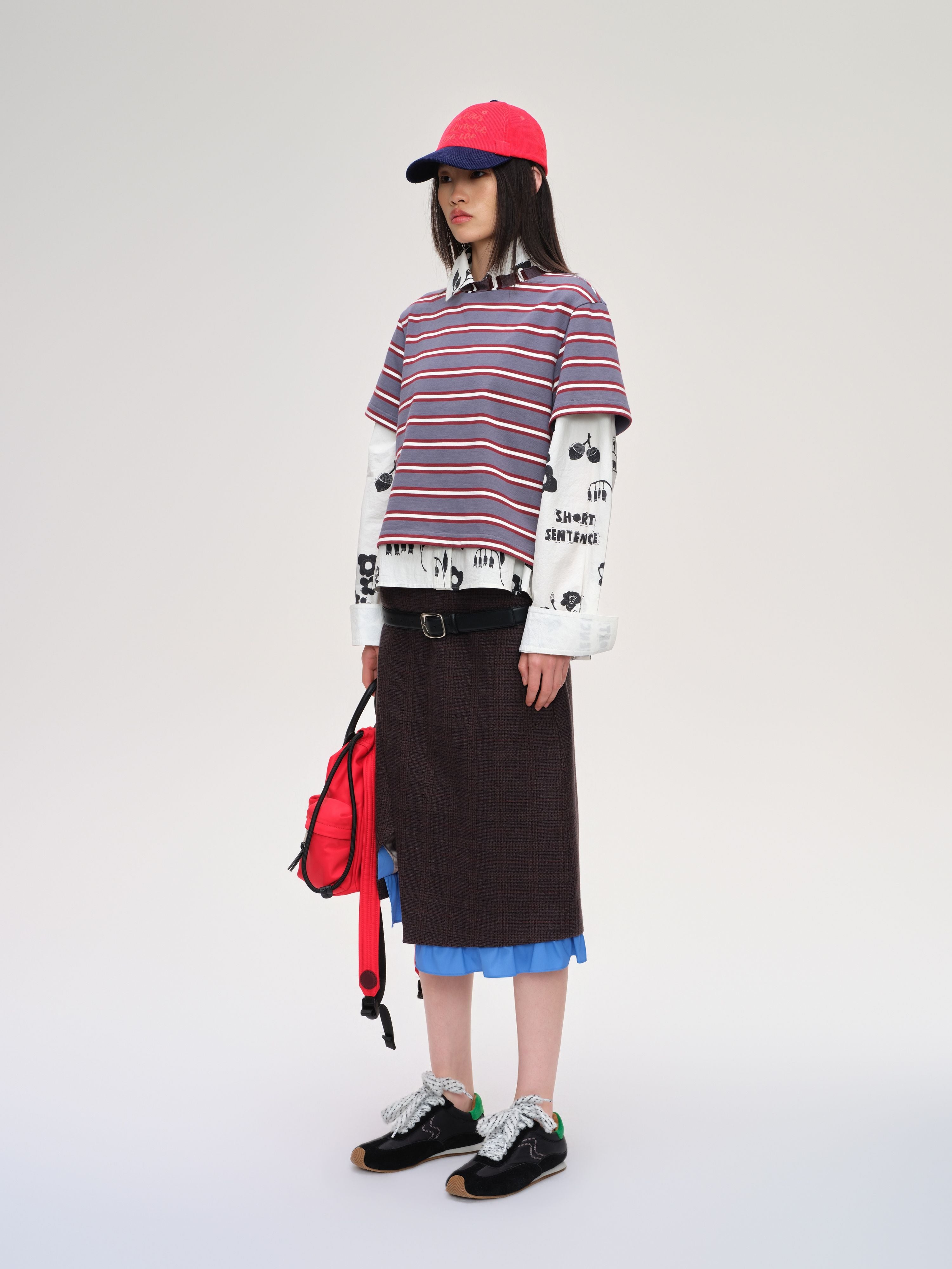 Ruffled Check Midi Skirt - 2