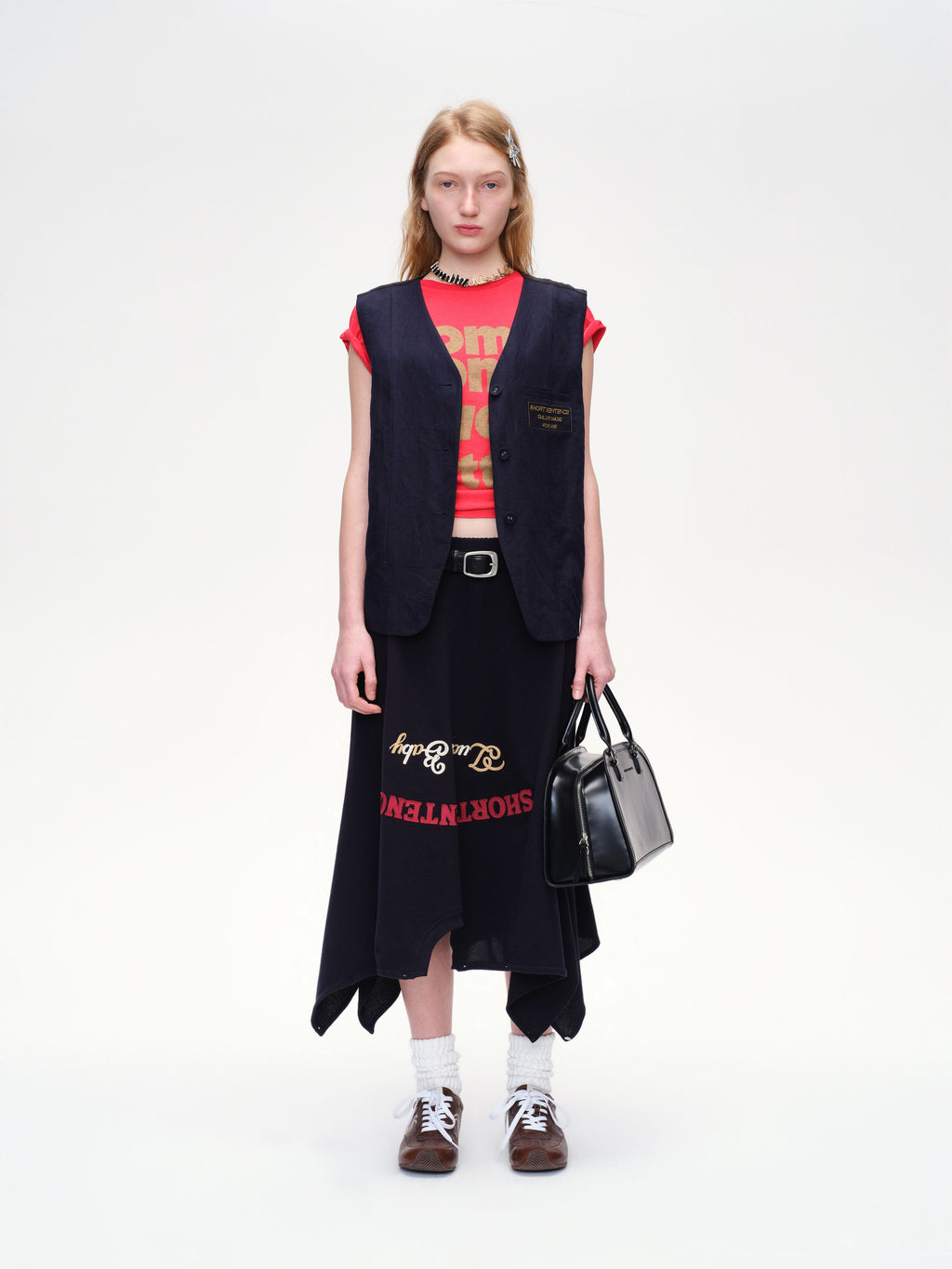 Deconstructed T-shirt Embroidered Skirt - 2