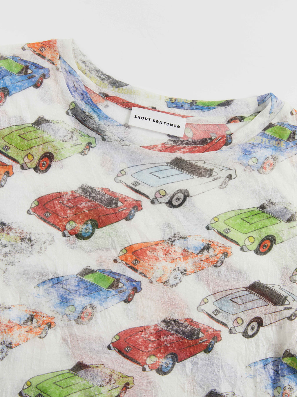 Crinkled Car-Print Shirt - 4
