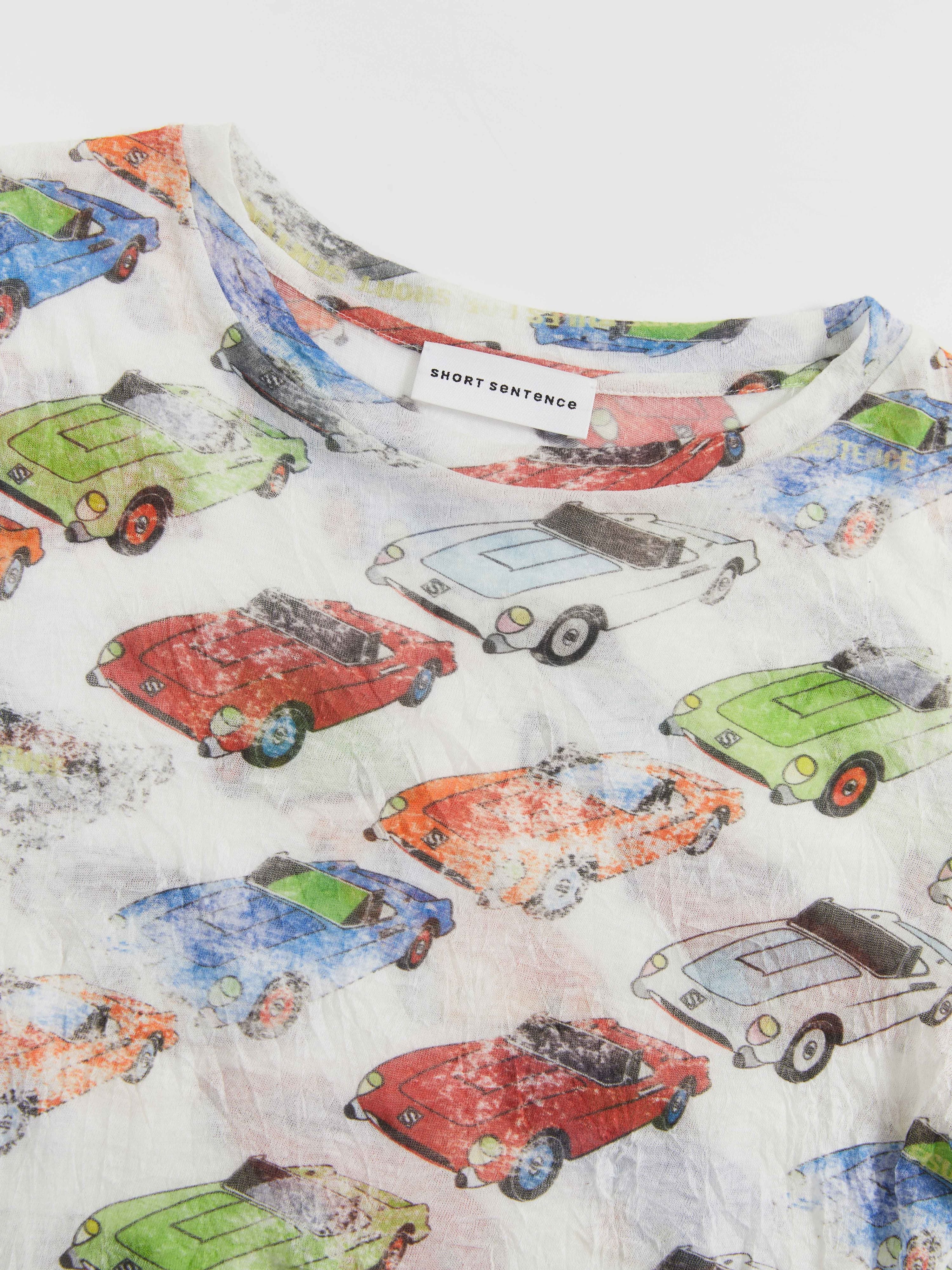 Crinkled Car-Print Shirt - 4