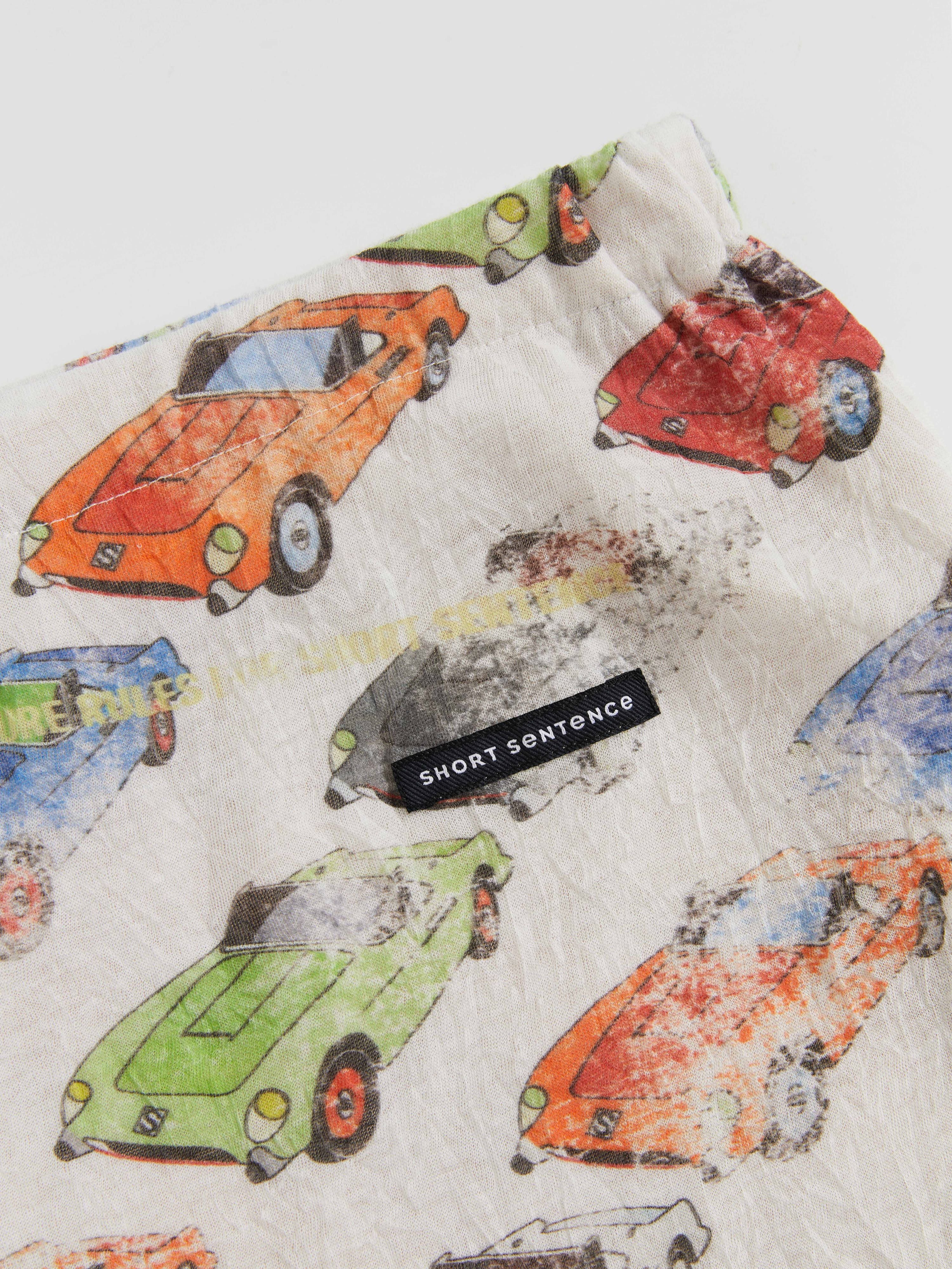 Crinkled Car‑Print Skirt - 5