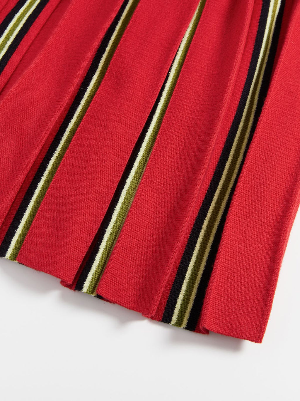 Striped Pleated Knit Skirt - 5