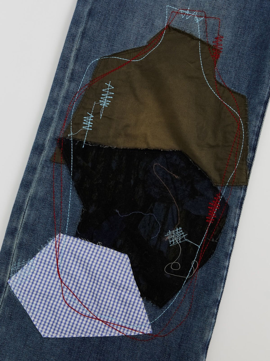 Patchwork Embroidered Straight-Leg Jeans - 5