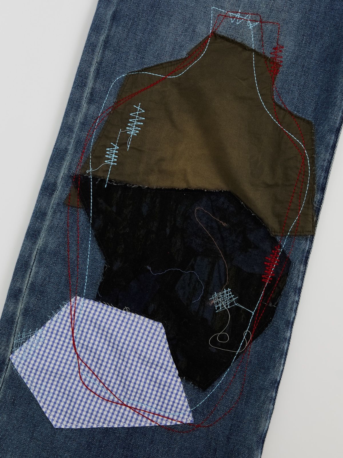 Patchwork Embroidered Straight-Leg Jeans - 5