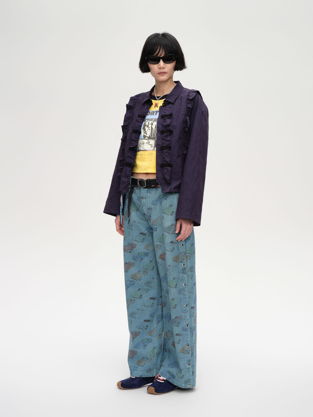 Car‑Print Snap Jeans - 3