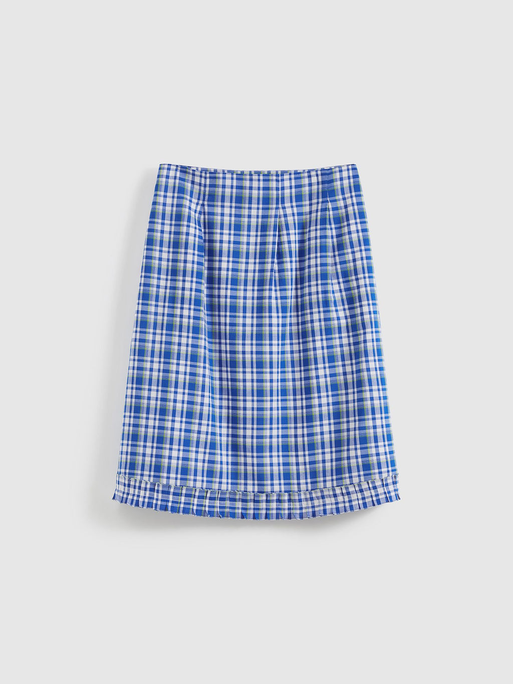 Ruffled Hem Plaid Skirt - 9