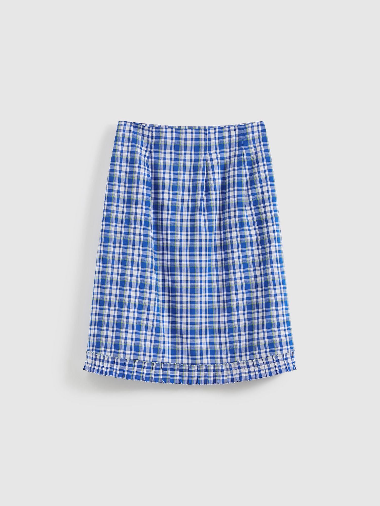 Ruffled Hem Plaid Skirt - 9