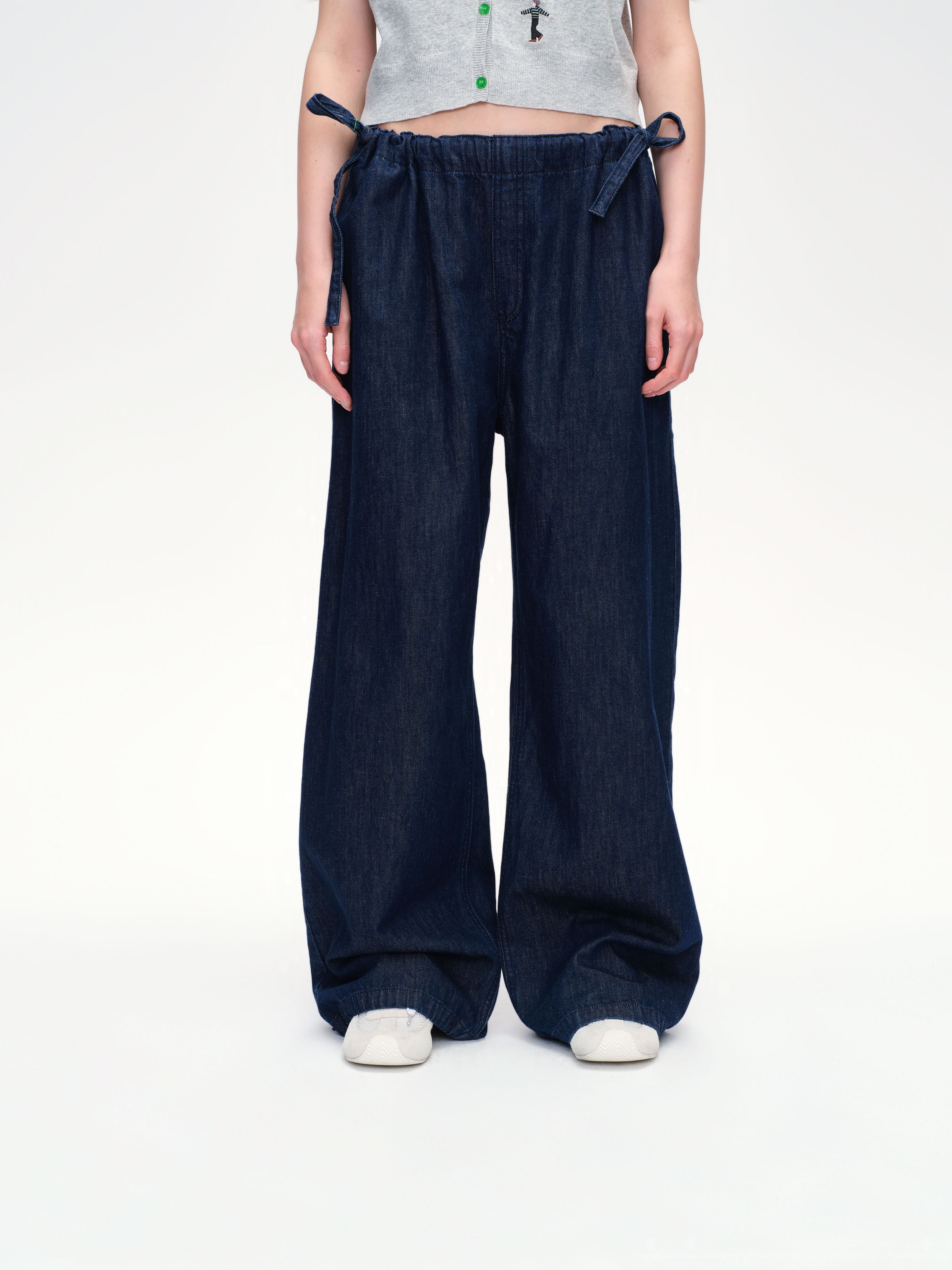 Cotton Linen Denim Pants - 1