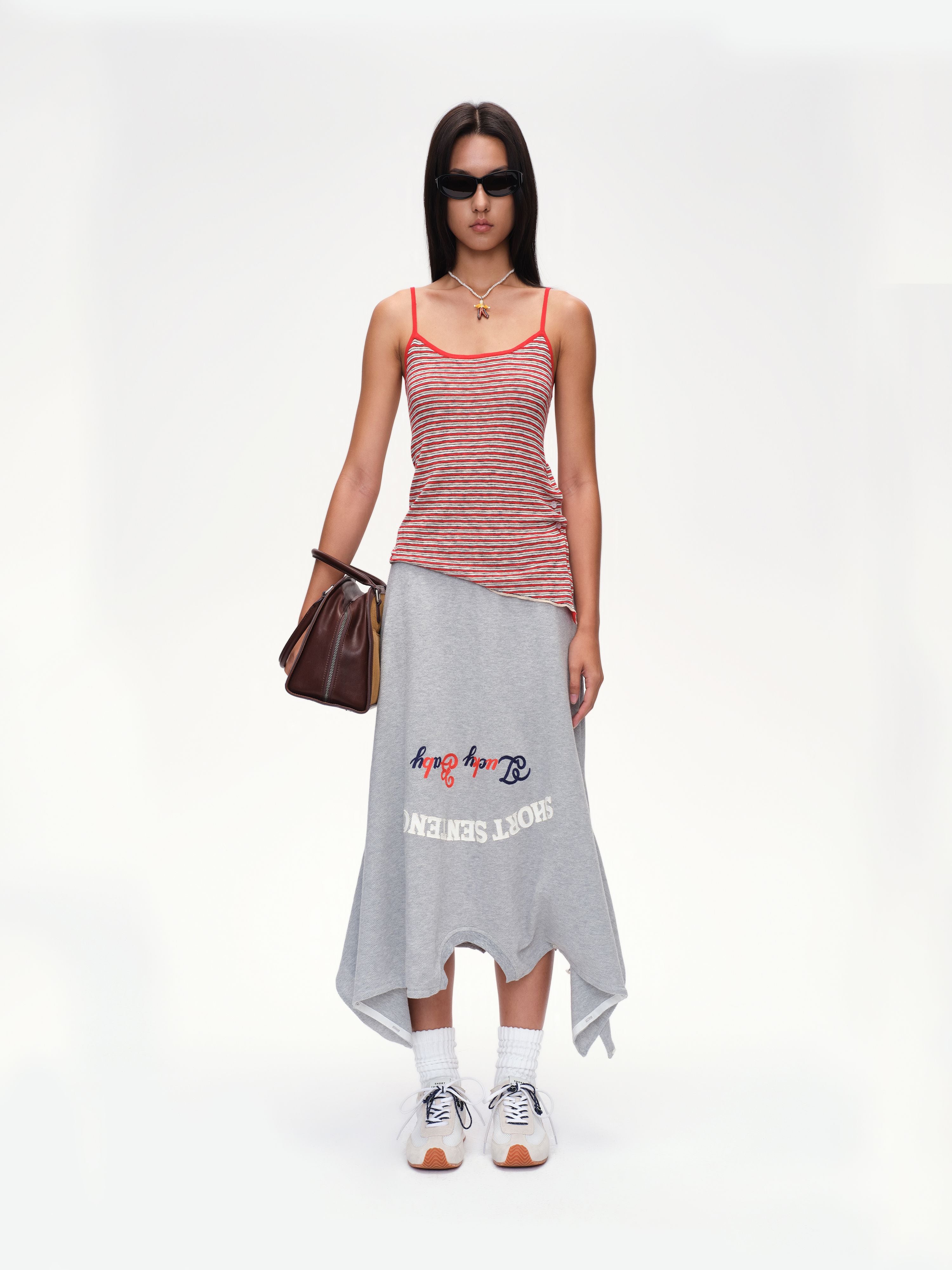 Side Placket Pinstripe Knit Vest - 2