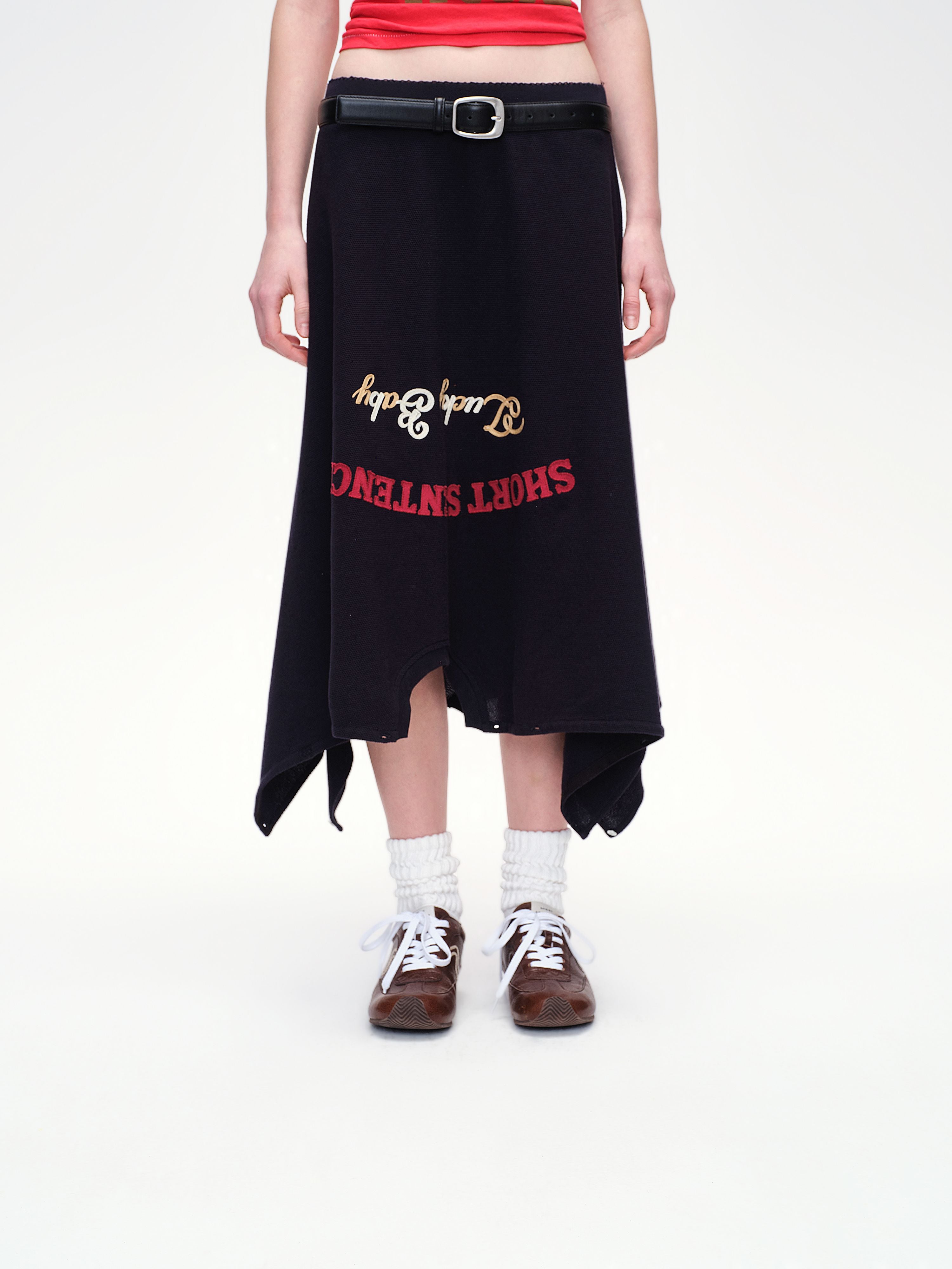 Deconstructed T-shirt Embroidered Skirt - 1