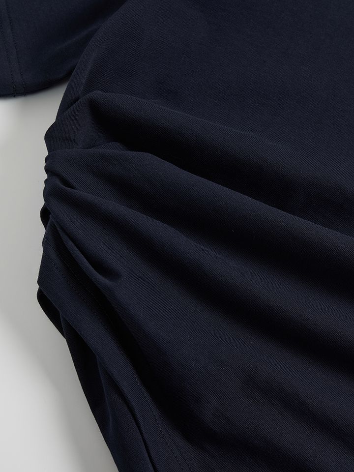 Asymmetric Gathered T-Shirt - 5