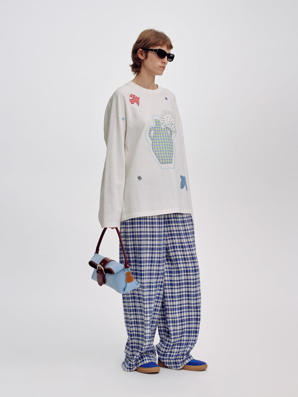 Appliqué Loose Long Sleeve T-Shirt - 3