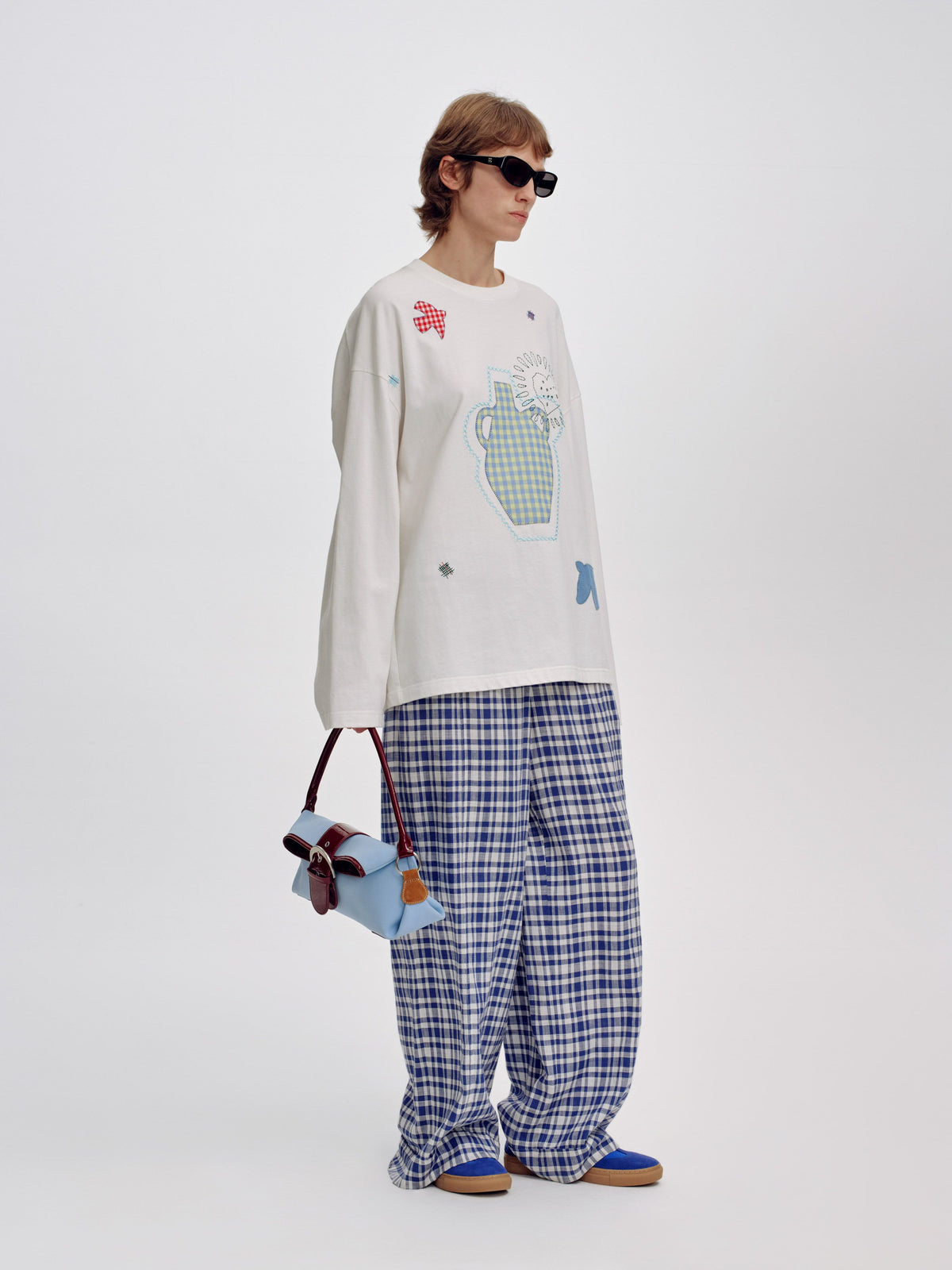 Appliqué Loose Long Sleeve T-Shirt - 3